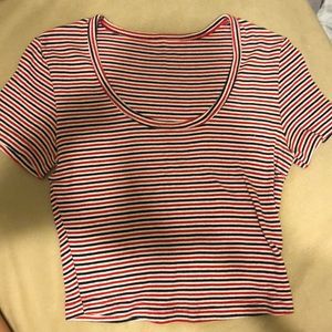 Red white and blue stripped crop top